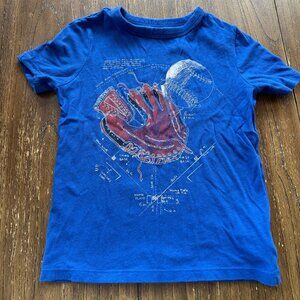 Boys Gap Kids royal blue baseball t-shirt top short sleeve tee size XS